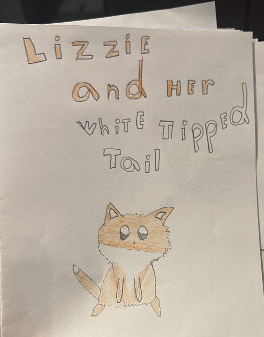 A child's drawing of Lizzie the fox