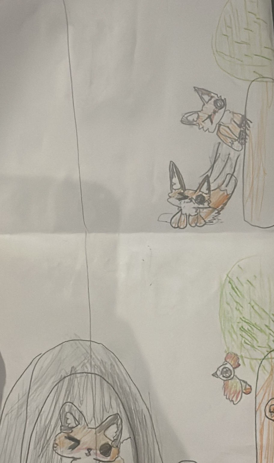 A child's storyboard of Lizzie